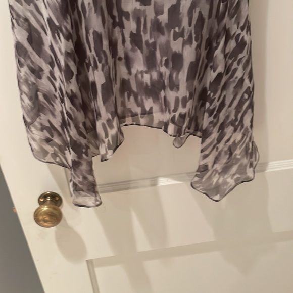 Bcbg max azria handkerchief cami blouses small cheetah leopard beaded top - Picture 4 of 6